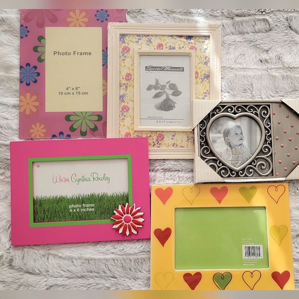 NWT 5 Photo Frames for girls